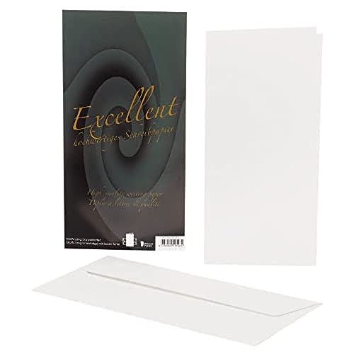 Rössler 20231711 - Excellent - Doppelkarten-/Briefumschlag-Set DINlang, 10 Stück, weiß von Rössler