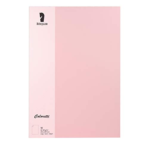 Rössler 220701523 - Coloretti Briefpapier, 80g/m², DIN A4, rosa, 10 Blatt von Rössler