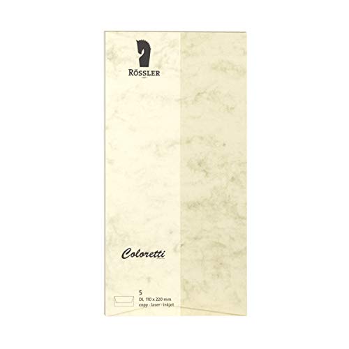 Rössler 220702506 - Coloretti Briefumschläge, 80 g/m², DIN lang, chamois marmora, 5 Stück Rössler 220702506 - Coloretti Briefumschläge, 80 g/m², DIN lang, chamois marmora, 5 Stück von Rössler