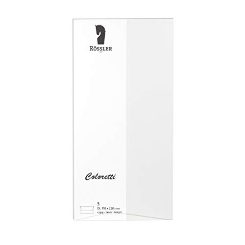 Rössler 220702509 - Coloretti Briefumschläge, 80 g/m², DIN lang, weiß, 5 Stück Rössler 220702509 - Coloretti Briefumschläge, 80 g/m², DIN lang, weiß, 5 Stück von Rössler