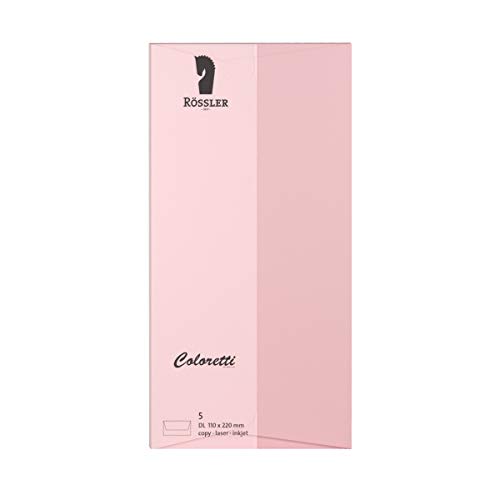 Rössler 220702523 - Coloretti Briefumschläge, 80 g/m², DIN lang, rosa, 5 Stück Rössler 220702523 - Coloretti Briefumschläge, 80 g/m², DIN lang, rosa, 5 Stück von Rössler