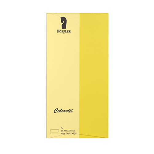 Rössler 220702543 - Coloretti Briefumschläge, 80 g/m², DIN lang, goldgelb, 5 Stück Rössler 220702543 - Coloretti Briefumschläge, 80 g/m², DIN lang, goldgelb, 5 Stück von Rössler