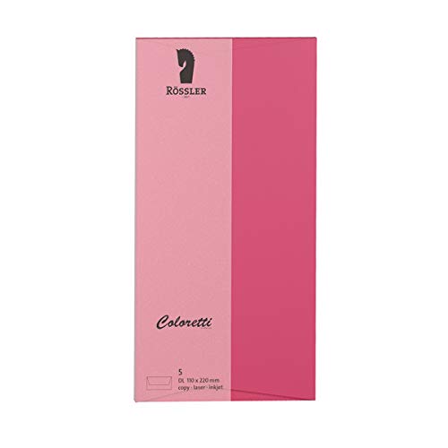 Rössler 220702554 - Coloretti Briefumschläge, 80 g/m², DIN lang, pink, 5 Stück Rössler 220702554 - Coloretti Briefumschläge, 80 g/m², DIN lang, pink, 5 Stück von Rössler