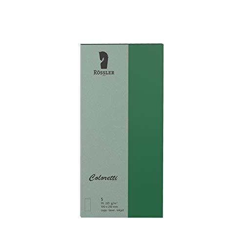 Rössler 220703571 - Coloretti Karten, 220 g/m², DIN lang, forest, 5 Stück von Rössler