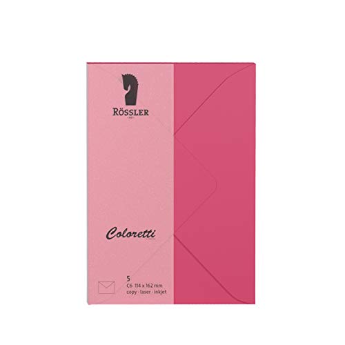 Rössler 220705554 - Coloretti Briefumschläge, 80 g/m², DIN C6, pink, 5 Stück Rössler 220705554 - Coloretti Briefumschläge, 80 g/m², DIN C6, pink, 5 Stück von Rössler