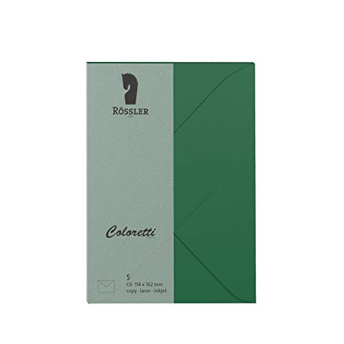 Rössler 220705571 - Coloretti Briefumschläge, 80 g/m², DINC6, forest, 5 Stück von Rössler