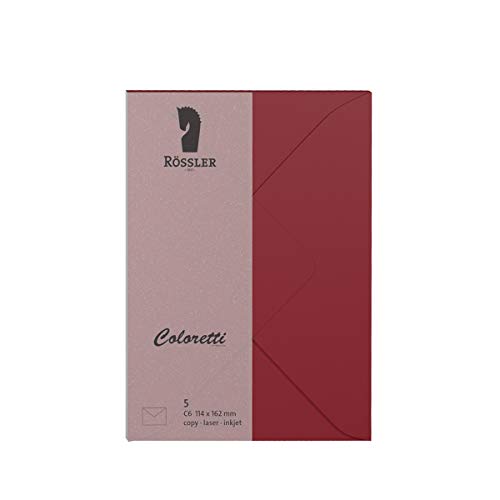 Rössler 220705572 - Coloretti Briefumschläge, 80 g/m², DIN C6, rosso, 5 Stück Rössler 220705572 - Coloretti Briefumschläge, 80 g/m², DIN C6, rosso, 5 Stück von Rössler