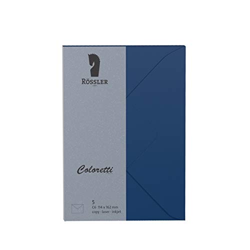 Rössler 220705590 - Coloretti Briefumschläge, 80 g/m², DIN C6, jeans, 5 Stück von Rössler