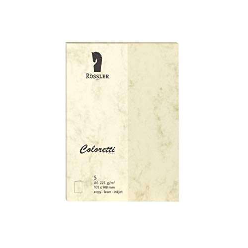 Rössler 220706506 - Coloretti Karten, 220 g/m², DIN A6 hd, chamois marmora, 5 Stück Rössler 220706506 - Coloretti Karten, 220 g/m², DIN A6 hd, chamois marmora, 5 Stück von Rössler