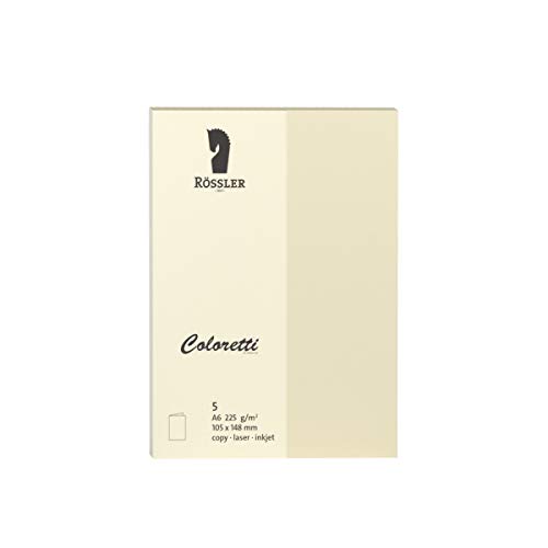 Rössler 220706512 - Coloretti Karten, 220 g/m², DIN A6 hd, creme, 5 Stück Rössler 220706512 - Coloretti Karten, 220 g/m², DIN A6 hd, creme, 5 Stück von Rössler
