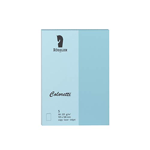 Rössler 220706517 - Coloretti Karten, 220 g/m², DIN A6 hd, himmelblau, 5 Stück von Rössler Papier