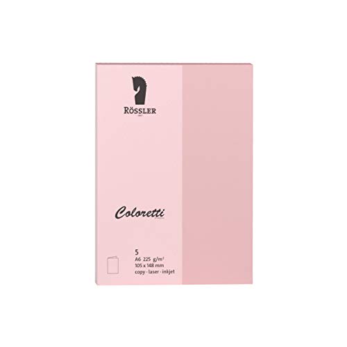 Rössler 220706523 - Coloretti Karten, 220 g/m², DIN A6 hd, rosa, 5 Stück Rössler 220706523 - Coloretti Karten, 220 g/m², DIN A6 hd, rosa, 5 Stück von Rössler Papier