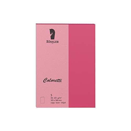 Rössler 220706554 - Coloretti Karten, 220 g/m², DIN A6 hd, pink, 5 Stück von Rössler