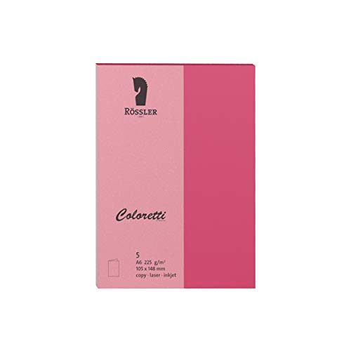 Rössler 220706554 - Coloretti Karten, 220 g/m², DIN A6 hd, pink, 5 Stück Rössler 220706554 - Coloretti Karten, 220 g/m², DIN A6 hd, pink, 5 Stück von Rössler