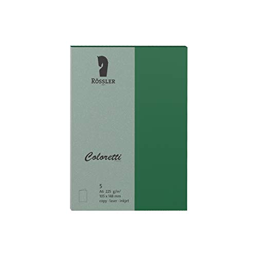 Rössler 220706571 - Coloretti Karten, 220 g/m², DIN A6 hd, forest, 5 Stück Rössler 220706571 - Coloretti Karten, 220 g/m², DIN A6 hd, forest, 5 Stück von Rössler