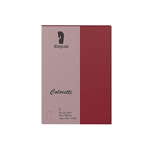 Rössler 220706572 - Coloretti Karten, 220 g/m², DIN A6 hd, rosso, 5 Stück von Rössler