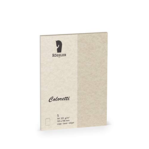 Rössler 220706957 - Coloretti Karten, 220 g/m², DIN A6 hd, sahara braun, 5 Stück Rössler 220706957 - Coloretti Karten, 220 g/m², DIN A6 hd, sahara braun, 5 Stück von Rössler