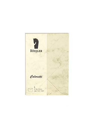 Rössler 220707506 - Coloretti Briefumschläge, 80 g/m², DIN C7, chamois marmora, 5 Stück von Rössler