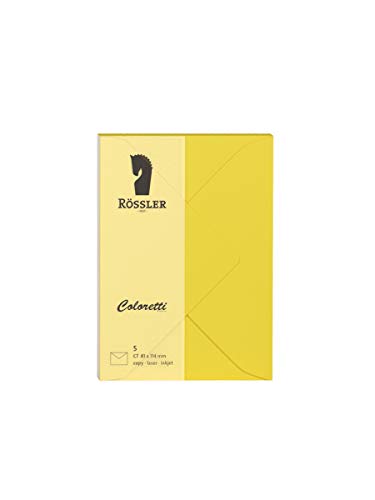 Rössler 220707543 - Coloretti Briefumschläge, 80 g/m², DIN C7, goldgelb, 5 Stück Rössler 220707543 - Coloretti Briefumschläge, 80 g/m², DIN C7, goldgelb, 5 Stück von Rössler