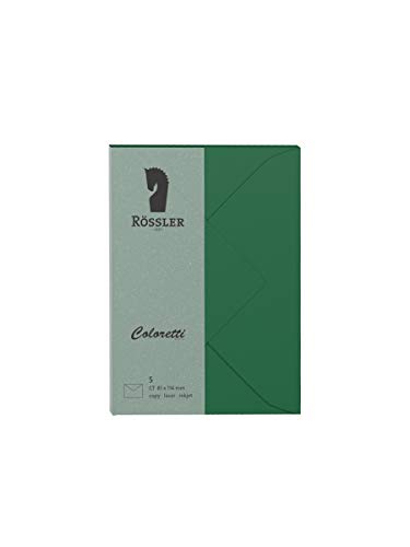 Rössler 220707571 - Coloretti Briefumschläge, 80 g/m², DIN C7, forest, 5 Stück von Rössler