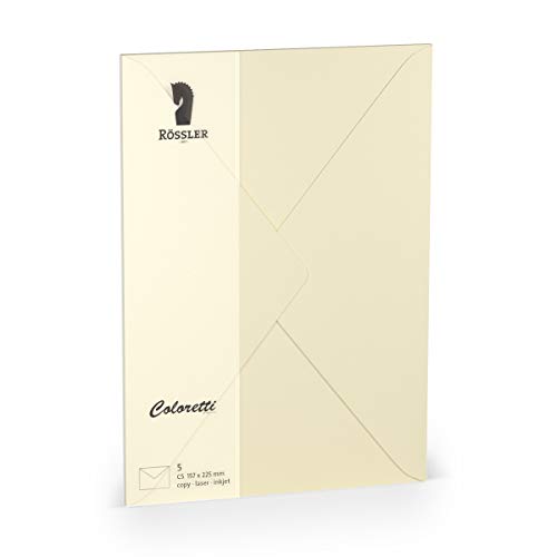 Rössler 220711512 - Coloretti Briefumschläge, 80 g/m², DIN C5, creme, 5 Stück Rössler 220711512 - Coloretti Briefumschläge, 80 g/m², DIN C5, creme, 5 Stück von Rössler