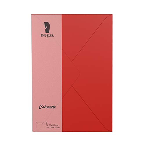 Rössler 220711526 - Coloretti Briefumschläge, 80 g/m², DIN C5, klatschmohn, 5 Stück Rössler 220711526 - Coloretti Briefumschläge, 80 g/m², DIN C5, klatschmohn, 5 Stück von Rössler