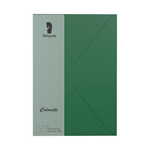 Rössler 220711571 - Coloretti Briefumschläge, 80 g/m², C5, forest, 5 Stück von Rössler
