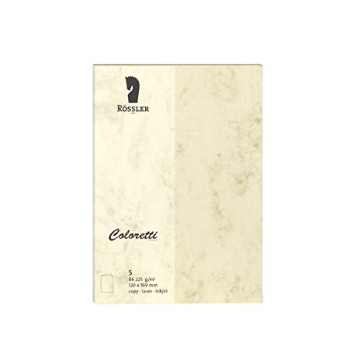 Rössler 220719506 - Coloretti Karten, 220 g/m², DIN B6 hd, chamois marmora, 5 Stück Rössler 220719506 - Coloretti Karten, 220 g/m², DIN B6 hd, chamois marmora, 5 Stück von Rössler