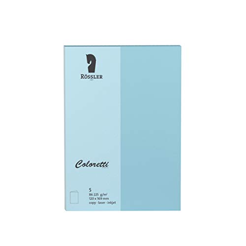 Rössler 220719517 - Coloretti Karten, 220 g/m², DIN B6 hd, himmelblau, 5 Stück von Rössler