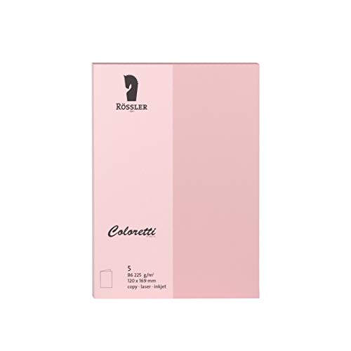 Rössler 220719523 - Coloretti Karten, 220 g/m², DIN B6 hd, rosa, 5 Stück von Rössler