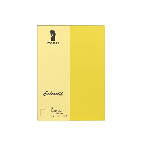Rössler 220719543 - Coloretti Karten, 220 g/m², DIN B6 hd, goldgelb, 5 Stück Rössler 220719543 - Coloretti Karten, 220 g/m², DIN B6 hd, goldgelb, 5 Stück von Rössler