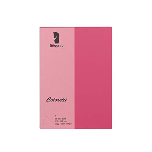 Rössler 220719554 - Coloretti Karten, 220 g/m², DIN B6 hd, pink, 5 Stück von Rössler