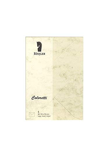 Rössler 220720506 - Coloretti Briefumschläge, 80 g/m², DIN B6, chamois marmora, 5 Stück Rössler 220720506 - Coloretti Briefumschläge, 80 g/m², DIN B6, chamois marmora, 5 Stück von Rössler