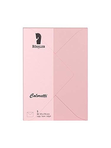 Rössler 220720523 - Coloretti Briefumschläge, 80 g/m², DIN B6, rosa, 5 Stück von Rössler