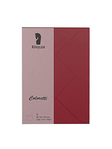 Rössler 220720572 - Coloretti Briefumschläge, 80 g/m², DIN B6, rosso, 5 Stück Rössler 220720572 - Coloretti Briefumschläge, 80 g/m², DIN B6, rosso, 5 Stück von Rössler