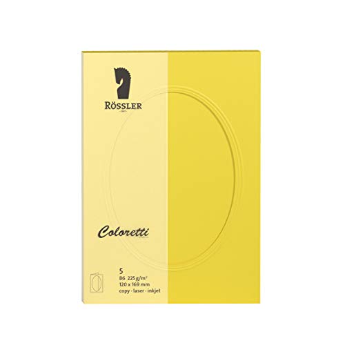 Rössler 220732543 Coloretti Passepartoutkarte B6, 5 Stück, Goldgelb von Rössler