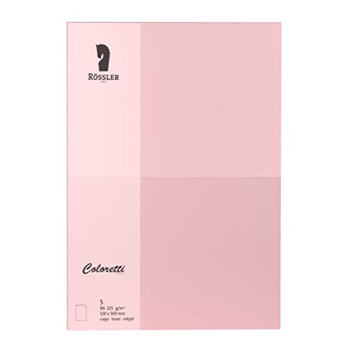 Rössler 220772523 - Coloretti Doppelkarten, DIIN B6hd=120/240x169, hoch, Rosa, 5 Stück Rössler 220772523 - Coloretti Doppelkarten, DIIN B6hd=120/240x169, hoch, Rosa, 5 Stück von Rössler