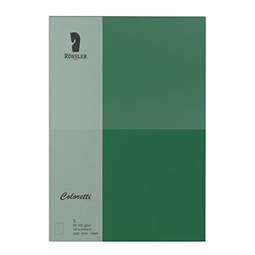 Rössler 220772571 - Coloretti Karten, B6 hd-pl, 220 g/m², forest, 5 Stück von Rössler