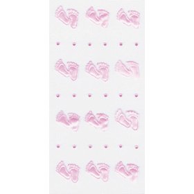Rössler Handmade Sticker Baby Füße Mädchen Girl - 12 Stück Rosa Sticker Kreativ 9100041 von Rössler