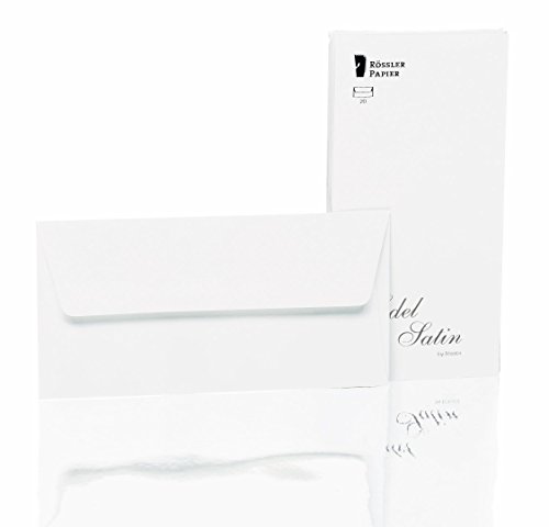 Edel Satin- Briefumschlagpack 20/DL m. Sf., weiß glatt von Rössler