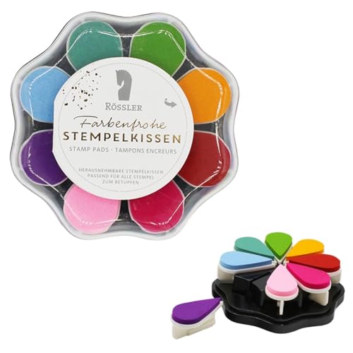 Stempelkissen Set mit 8 farbigen Stempelkissen Stempelkissen Set mit 8 farbigen Stempelkissen von Rössler