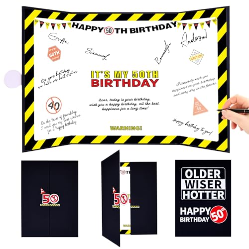 Roetyce 50. Geburtstag Dekorationen Männer Frauen Caution It's My 50th Birthday Gästebuch Signature Board Jumbo Karte 50 Jahre alt Geschenk für Mama Papa Lustiges 50 Jahre alt Partyzubehör Roetyce 50. Geburtstag Dekorationen Männer Frauen Caution It's My 50th Birthday Gästebuch Signature Board Jumbo Karte 50 Jahre alt Geschenk für Mama Papa Lustiges 50 Jahre alt Partyzubehör von Roetyce