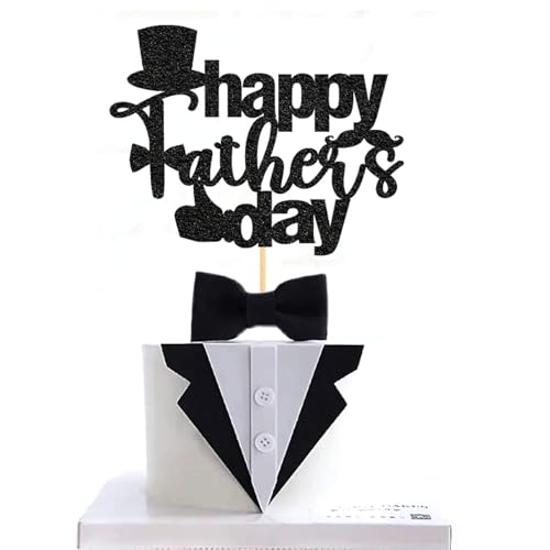 Tortenaufsatz zum Vatertag, "Happy Father's Day", Cupcake-Glitzer, schwarzer Hut, Vater-Kuchenaufsatz, Design für Papa, Kuchendekoration für Snacks, Dessert und Kuchen, 10 Stück Party-Supllies Tortenaufsatz zum Vatertag, "Happy Father's Day", Cupcake-Glitzer, schwarzer Hut, Vater-Kuchenaufsatz, Design für Papa, Kuchendekoration für Snacks, Dessert und Kuchen, 10 Stück Party-Supllies von Roffiy