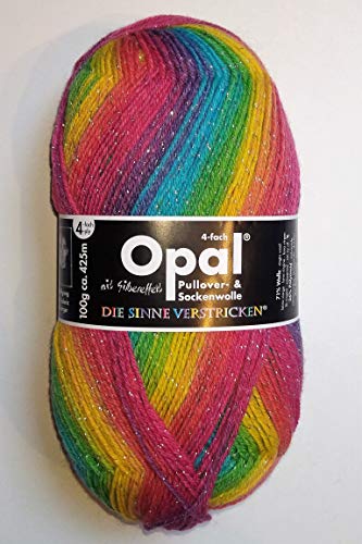 Opal/Sockenwolle / 4 ply/fädig / 1 x 100g. / Surprise mit Silbereffekt / "Die Sinne verstricken" / Tutto-Opal Opal Sockengarn/Regenbogen/Strickwolle/ROFU / / AKTION von Rofu