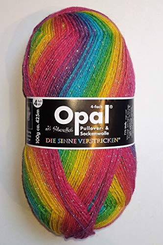 Opal/Sockenwolle / 4 ply/fädig / 1 x 100g. / Surprise mit Silbereffekt / "Die Sinne verstricken" / Tutto-Opal Opal Sockengarn/Regenbogen/Strickwolle/ROFU / / AKTION Opal/Sockenwolle / 4 ply/fädig / 1 x 100g. / Surprise mit Silbereffekt / "Die Sinne verstricken" / Tutto-Opal Opal Sockengarn/Regenbogen/Strickwolle/ROFU / / AKTION von Rofu