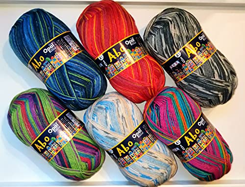 Opal/Sockenwolle / 4 ply/fädig / 6 x 100g. / ABO - Juni - 2021 / Opalwolle/Wollpaket/Rofu/Regia/Sockenwolle / Opal/Sockenwolle / 4 ply/fädig / 6 x 100g. / ABO - Juni - 2021 / Opalwolle/Wollpaket/Rofu/Regia/Sockenwolle / von Rofu