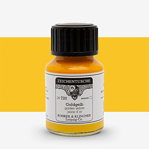 Rohrer + Klingner Zeichentusche - 720 Goldgelb, 50 ml Rohrer + Klingner Zeichentusche - 720 Goldgelb, 50 ml von Rohrer & Klingner
