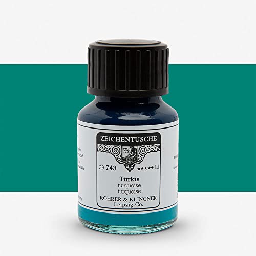 Rohrer + Klingner Zeichentusche - 743 Türkis, 50 ml Rohrer + Klingner Zeichentusche - 743 Türkis, 50 ml von Rohrer & Klingner