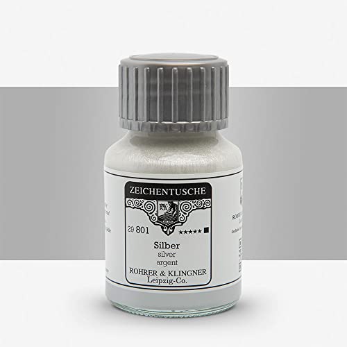 Rohrer & Klingner Zeichentusche - silber , 50 ml Glasflakon Rohrer & Klingner Zeichentusche - silber , 50 ml Glasflakon von Rohrer & Klingner