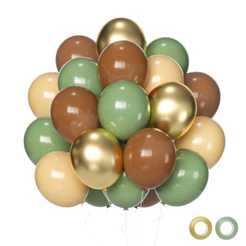 Luftballons Grün Braun, 60 Stück 30cm Grün und Braun Gold Luftballons Jungle Safari Latex Ballons für Hochzeit Geburtstag Babyparty Wild Waldtiere Party Dekorationen Luftballons Grün Braun, 60 Stück 30cm Grün und Braun Gold Luftballons Jungle Safari Latex Ballons für Hochzeit Geburtstag Babyparty Wild Waldtiere Party Dekorationen von Roimylie